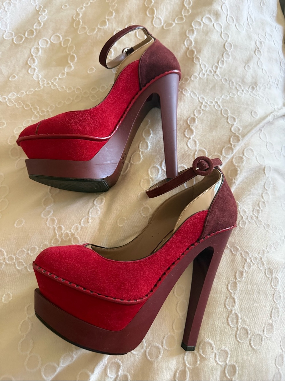 Jimmy Choo London Platform Pumps with Ankle Strap size 38